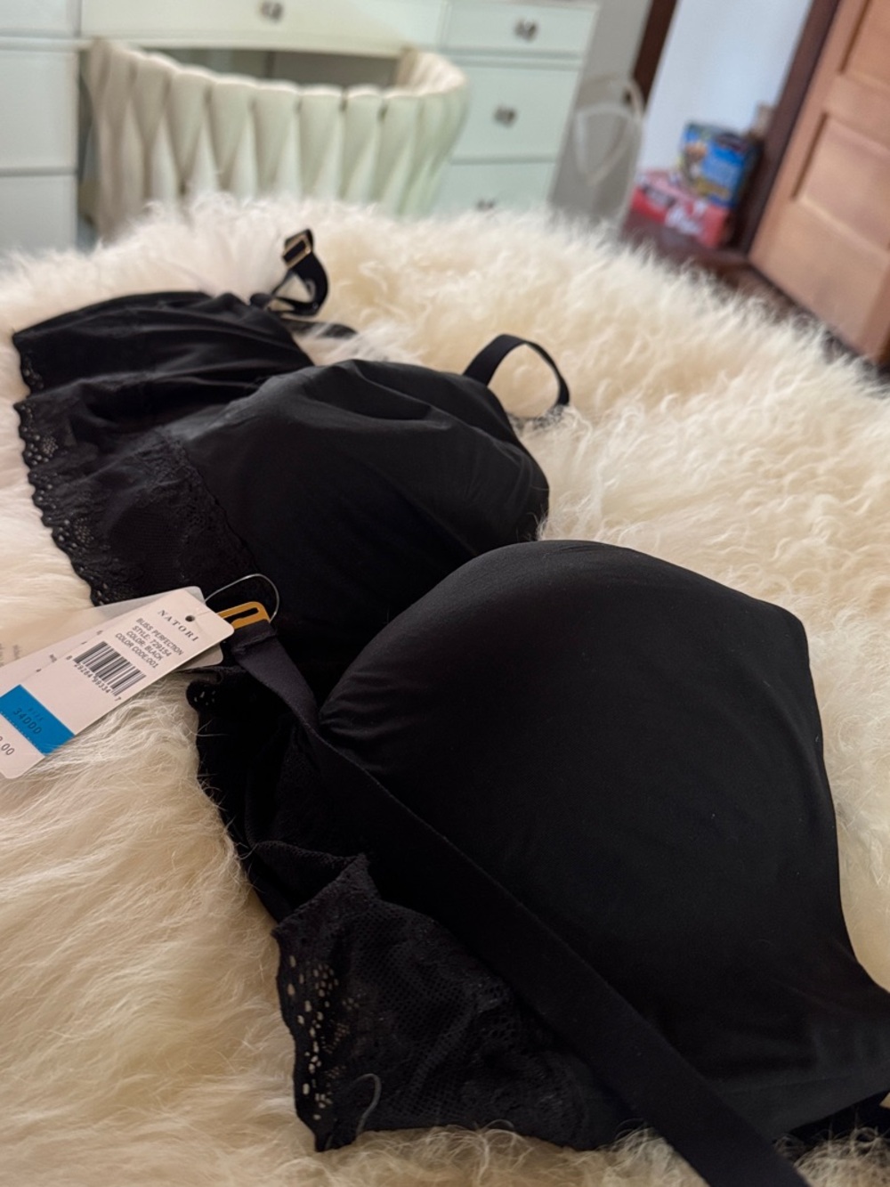 Natori Black Bliss Perfection Strapless Contour Underwire Bra 34DDD